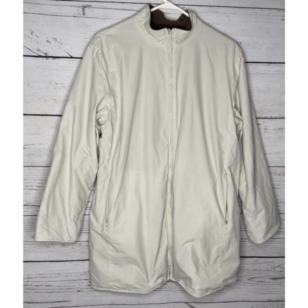 Eileen Fisher Light Beige Soft Neutral FullZip Fleece Lined Jacket Women M China